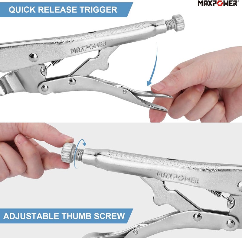 Max Power 9-Inch Locking Chain Clamp with 19.7-Inch Chain, 2 Pack - Image 3